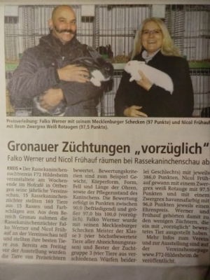 Zeitungsartikel Vereinsschau 2014