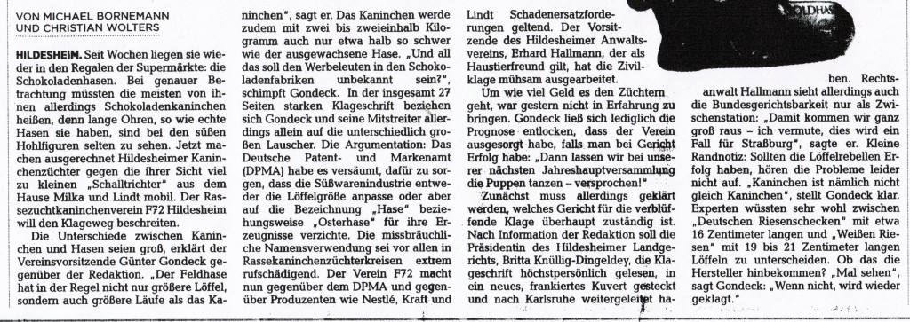 Hildesheimer Allgemeine 1. April 2015